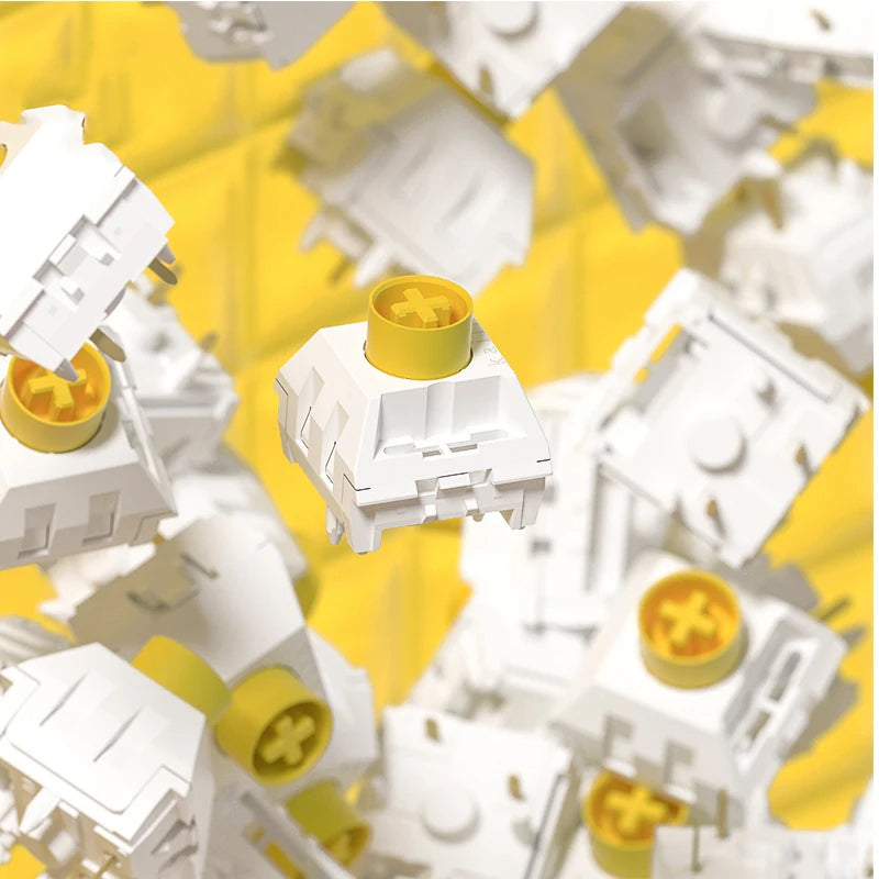 Kailh Fried Egg V2 clavier mécanique 5 broches interrupteur silencieux étanche à la poussière lisse linéaire autolubrifiant jaune