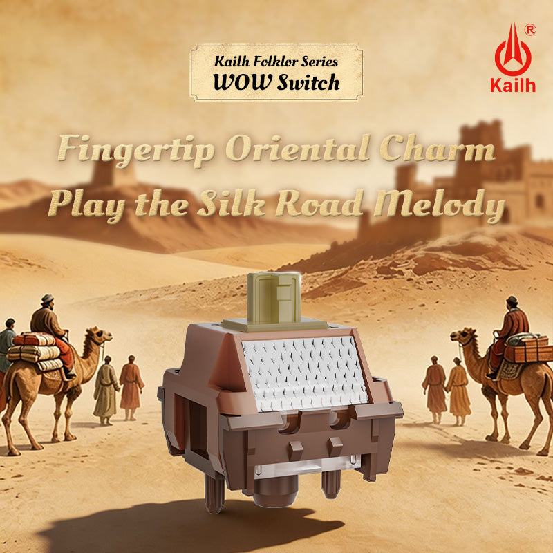 Kailh Folklor Series Wow Switch – Linear Mechanical Keyboard Switch, Deep Poppy Thocky Sound
