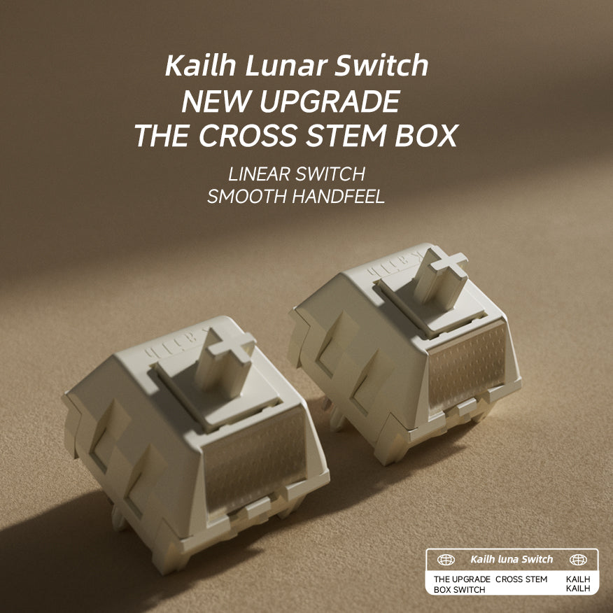 Kailh Official BOX Lunar Switch Slope-surfaced Light Pipe HI-FI Sound Cross Stem Upgraded 5-pin Base Smooth in Handfeel