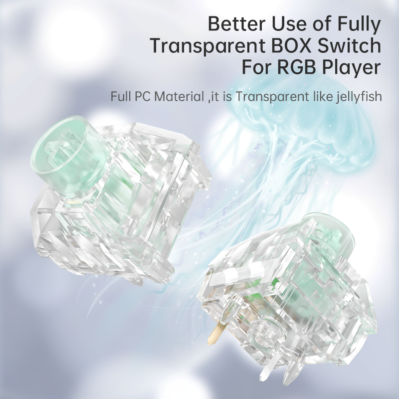Kailh Box Jellyfish PRO Mechanical Keyboard Switch Full Transparent RGB Mechanical Bixia Glaze Mengling Linear Tactile