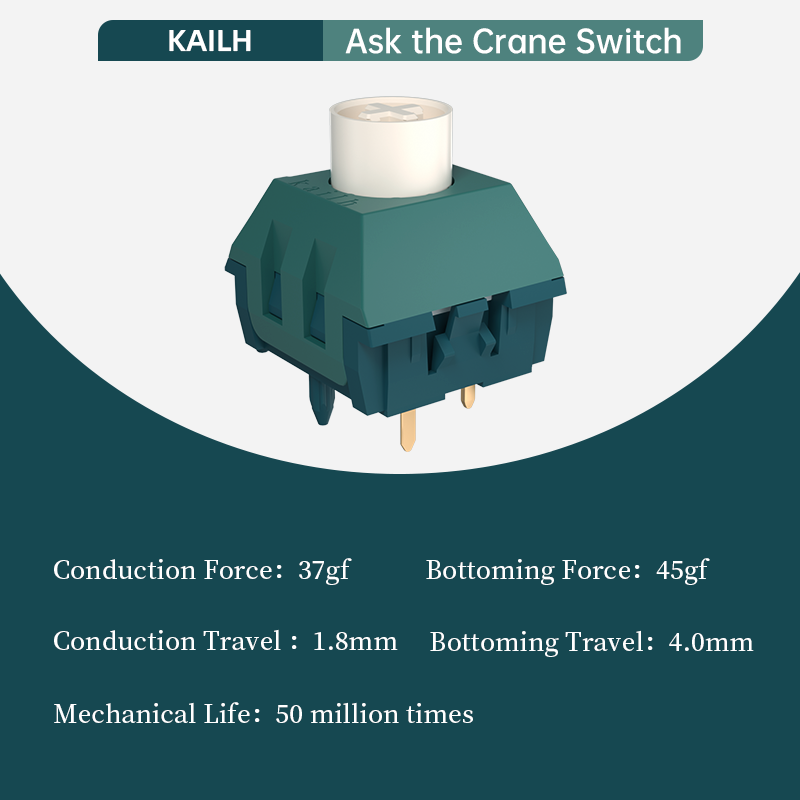 Kailh Customized Keyboard Switch Prestige Series Ask the Crane Delighted Light Red Silent Sound Switch Linear Tactile