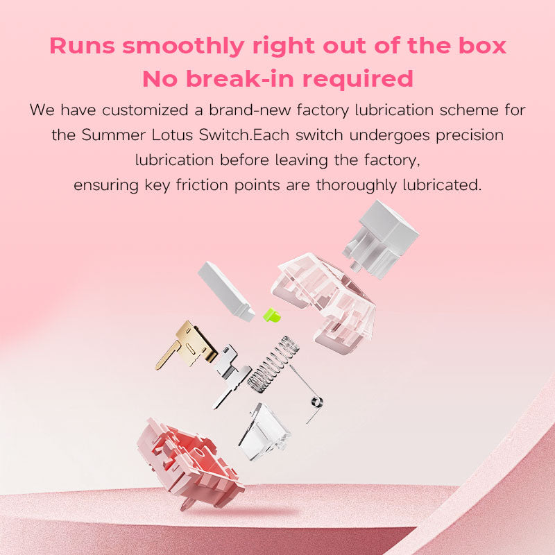 Kailh Lotus Switch – 42gf Light Tactile, POM Stem, IP54 Dustproof, Hot-Swappable Mechanical Keyboard Switch