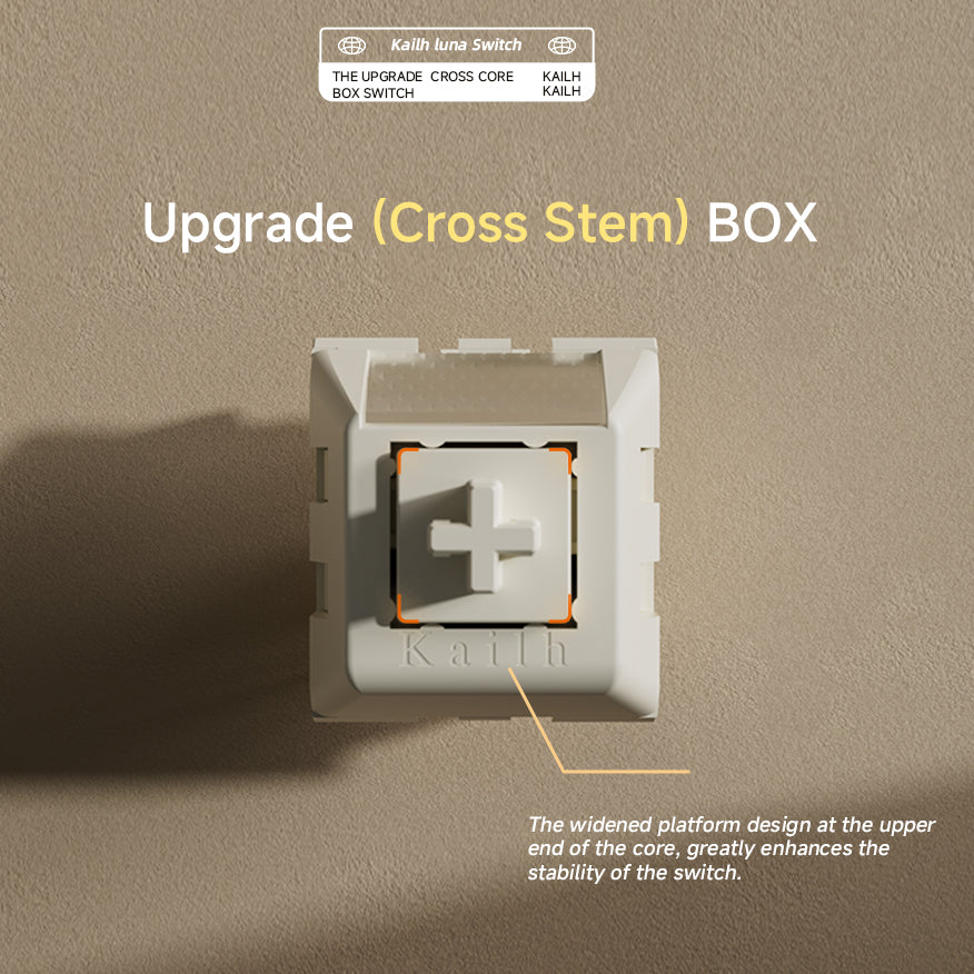 Kailh Official BOX Lunar Switch Slope-surfaced Light Pipe HI-FI Sound Cross Stem Upgraded 5-pin Base Smooth in Handfeel