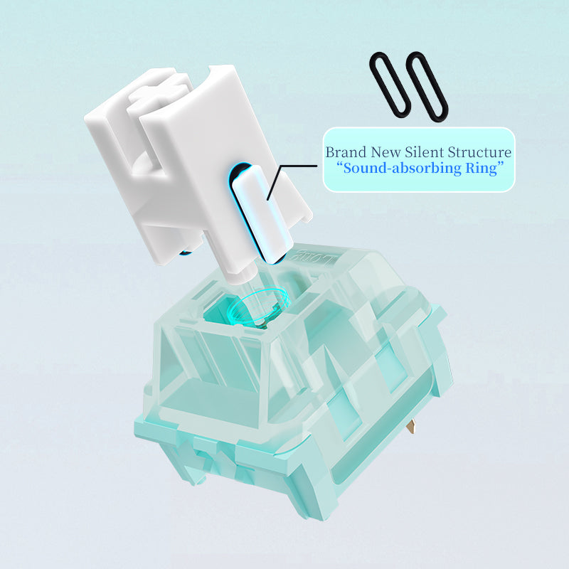 Kailh Longhua Anther Series Indigo Naturalis Silent Linear Switch MX Cost-effective Light-transmitting Office Mechanical Switch