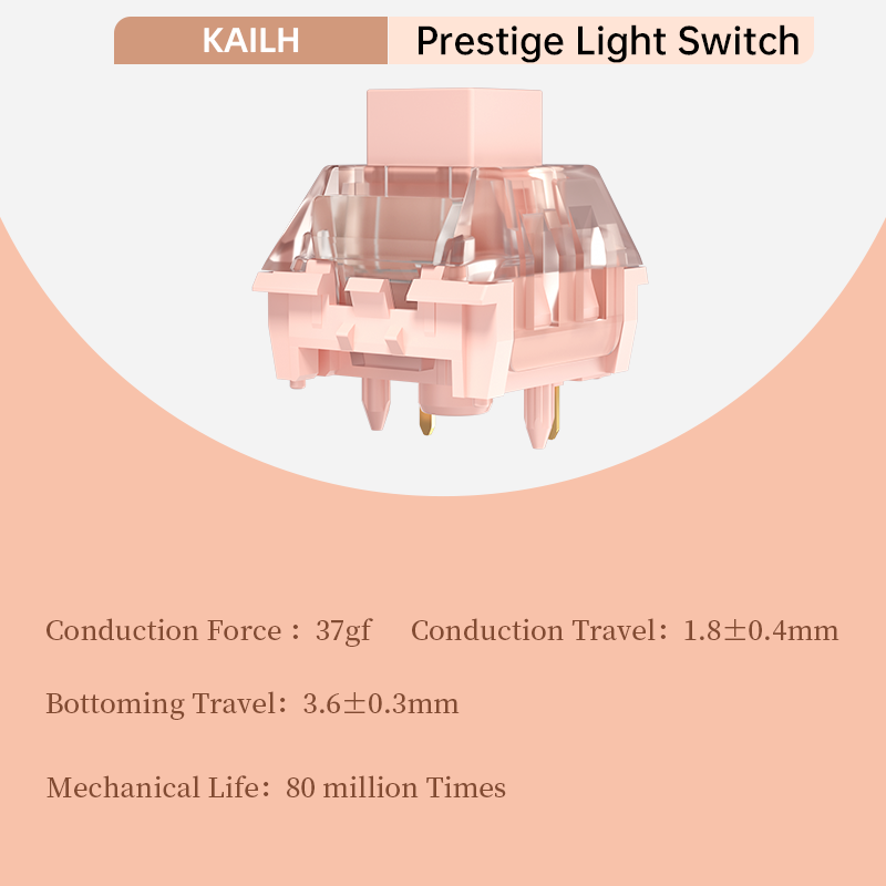 Kailh Customized Keyboard Switch Prestige Series Ask the Crane Delighted Light Red Silent Sound Switch Linear Tactile