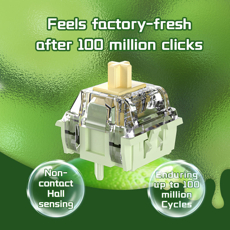 Longhua Lime Magnetic Switch PC Transparent Upper Housing Corss Stem Smooth RT0.01 HE Keyboard Switch