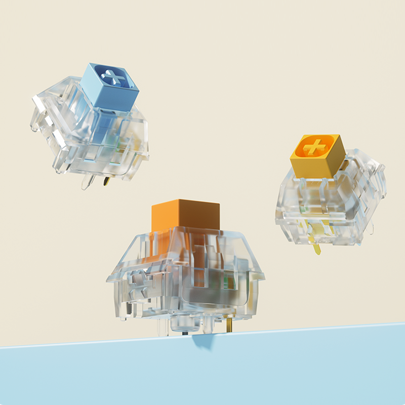 Kailh Box Crystal Heavy Handfeel Keyboard Switch Blue Orange Yellow 5Pins Mechanical Switches for RGB