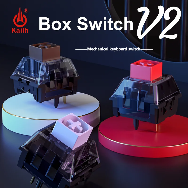 Kailh Box V2 Keyboard Switch 5Pins White Red Brown Switches for Custom DIY Mechanical Keyboard RGB Compatible Cherry MX Switches