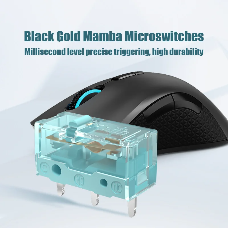 Kailh GM8.0 Upgraded Mouse Micro Switches Long Life 90million Times Black Gold Mamba Micro Switches