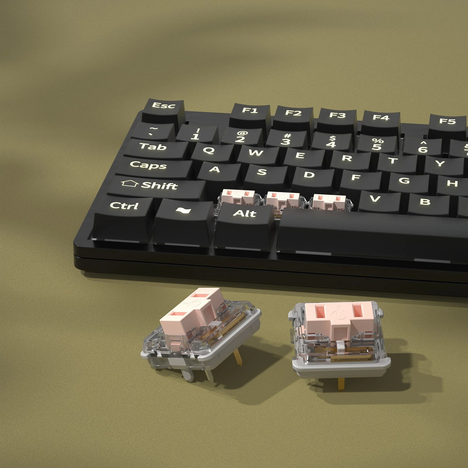 Kailh Low Profile Choc Switch Transparent Rose 25g DIY Linéaire Pour Clavier Low Profile 