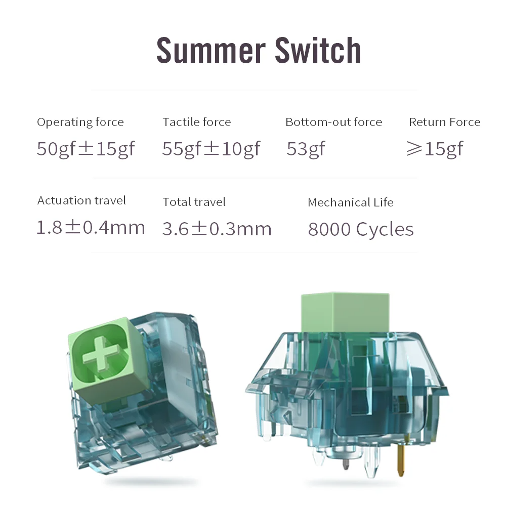Kailh Box Summer Clicky Switch 5Pins 80 Million Times Long Life for Mechanical Keyboard