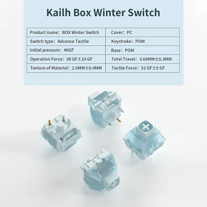 Kailh Box Winter Switch IP54 Waterproof and Dustproof Advance Tactile Feel Light Pipe