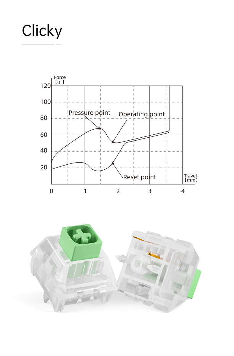 Kailh Crystal Jade Navy Blue Keyboard Switch Heavy Handfeel Mechanical 3Pins Switches Compatible Cherry