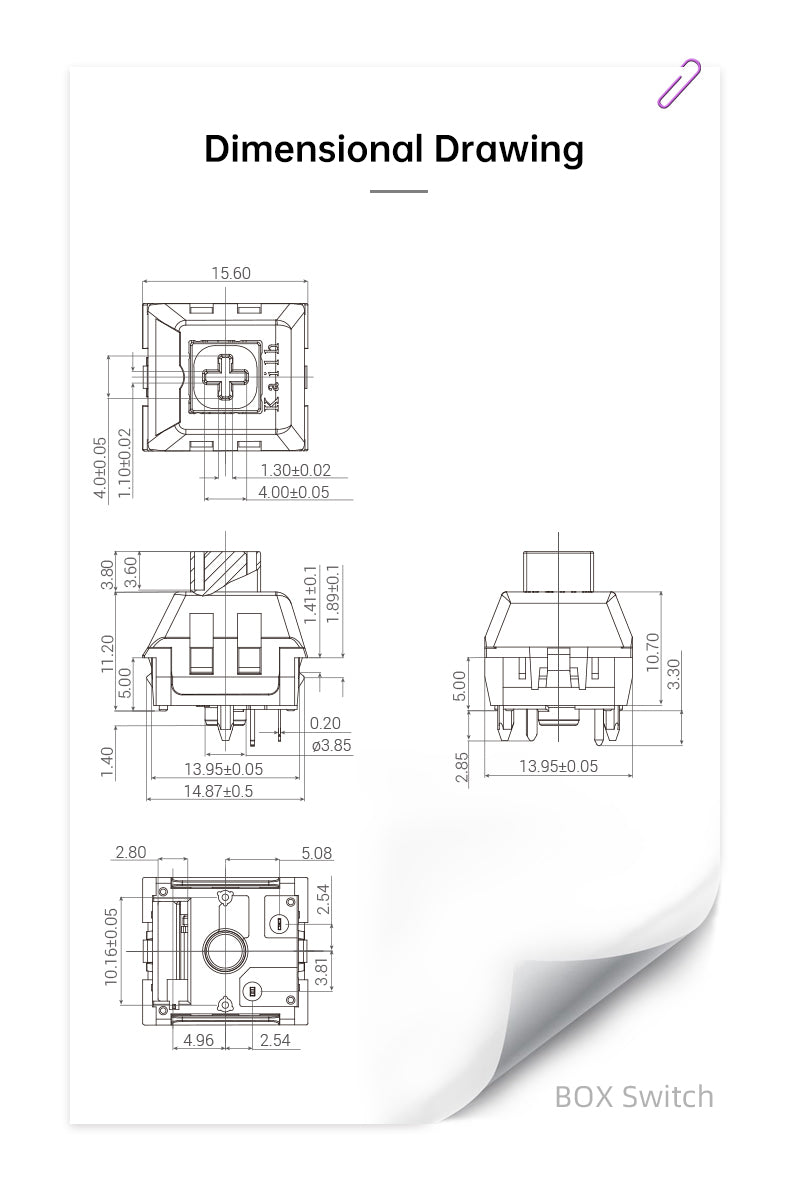 Kailh Crystal Jade Navy Blue Keyboard Switch Heavy Handfeel Mechanical 3Pins Switches Compatible Cherry