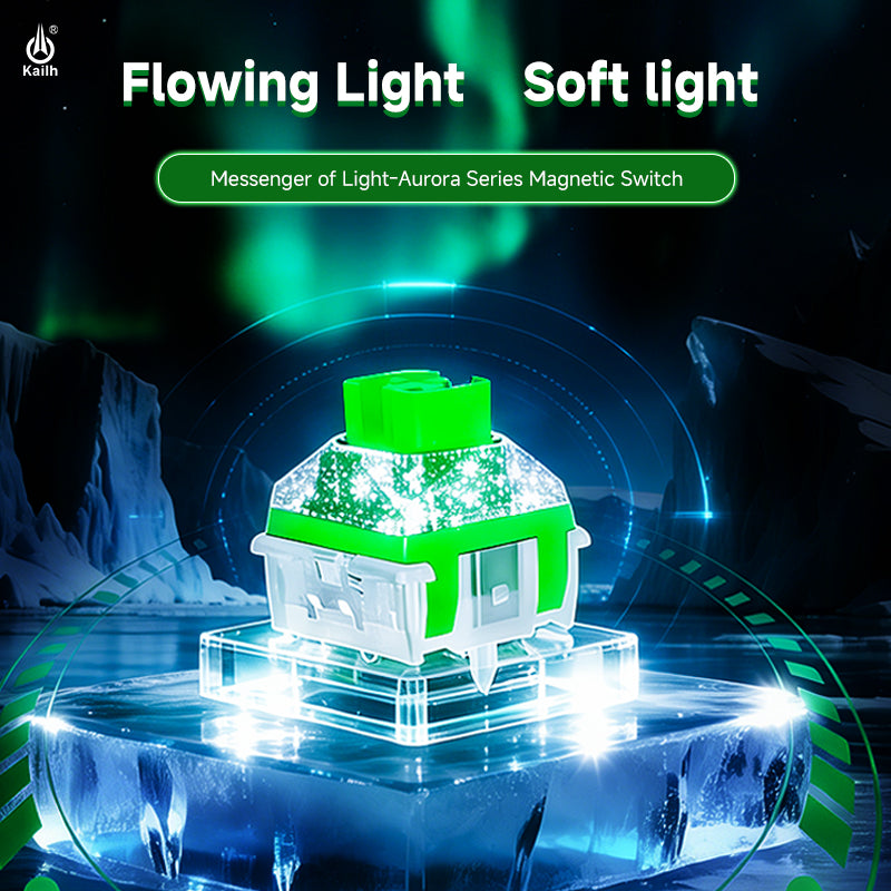 Kailh New Product - Aurora Series Magnetic Switch | Dual Light-Guiding Pillars | HIFI Smooth Magnetic Gaming Switch | Three-Color Aurora Magnetic Switch with Flowing Soft Light