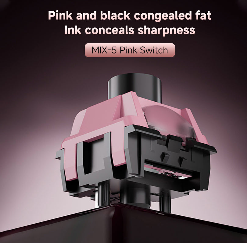 Kailh MIX-5 Pink Switch Linear Switch Hi-Fi Clack Sound BOX Structure Dustproof for Gaming and Typing
