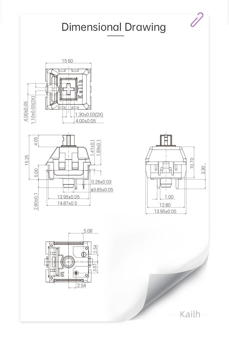 Kailh Mechanical Keyboard Switch Office 3Pins Switches Keyboard Accessories Clicky Linear Tactlie Switches