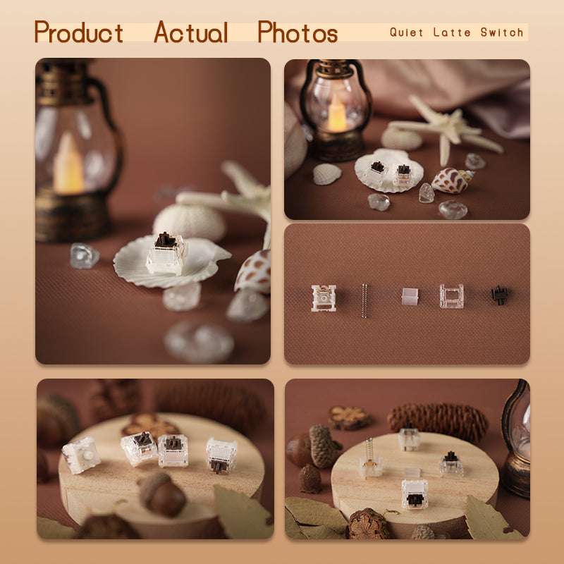 Kailh Keyboard Switches, Office Mechanical Keyboard Key Accessories, Silent Latte, Linear, Noiseless, Smooth