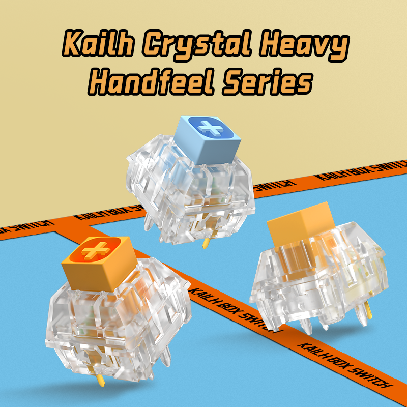 Kailh Box Crystal Heavy Handfeel Keyboard Switch Blue Orange Yellow 5Pins Mechanical Switches for RGB