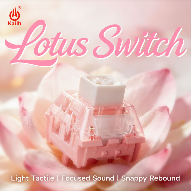 Kailh Lotus Switch – 42gf Light Tactile, POM Stem, IP54 Dustproof, Hot-Swappable Mechanical Keyboard Switch