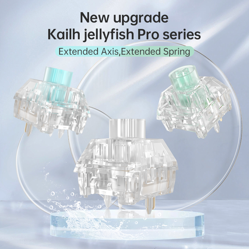 Kailh Box Jellyfish PRO – interrupteur de clavier mécanique, entièrement Transparent, rvb, glaçage Bixia, tactile linéaire