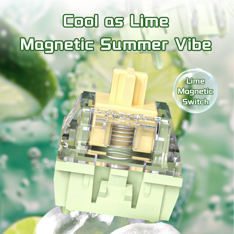 Longhua Lime Magnetic Switch PC Transparent Upper Housing Corss Stem Smooth RT0.01 HE Keyboard Switch