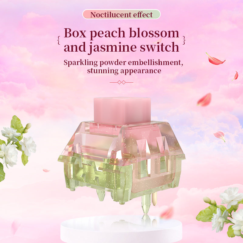 Kailh Mechanical Keyboard Switch BOX Peach Blossom and Jasmine Switch Linear Luminous Pink Green Light Weight Spring