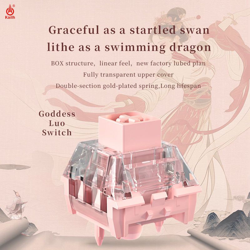 Kailh Goddess Luo Switch BOX Structure POM Material Linear Smooth Switch High Transparency PC Upper Cover
