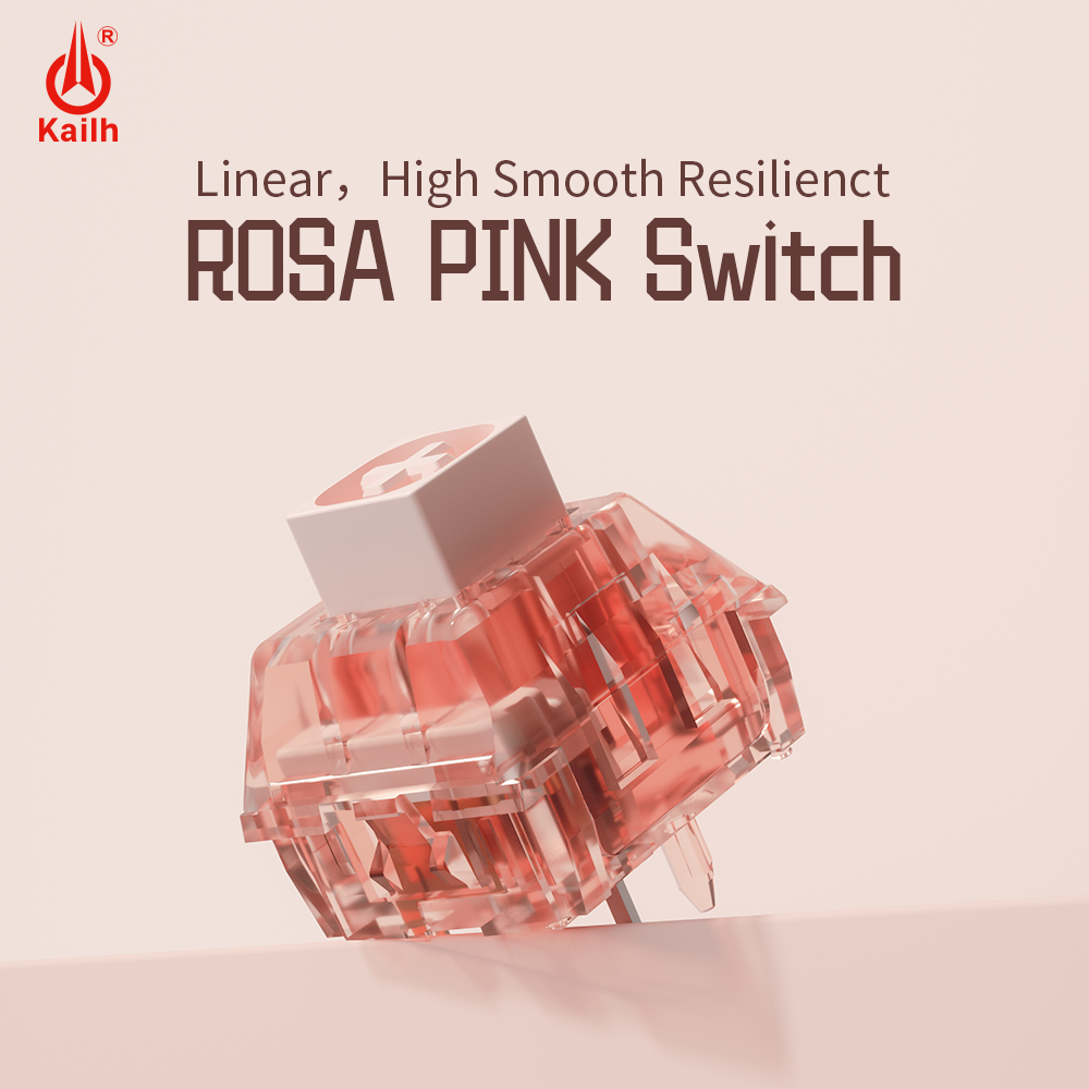 Kailh Rosa Pink Keyboard Switch Customized Hot Swap Mechanical Keyboard Box Switch Linear 5Pins Light Pressure