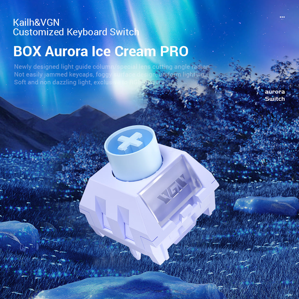 Kailh BOX Aurora Ice Cream Switch Pro: All-POM, Quick Actuation, Smooth Switch