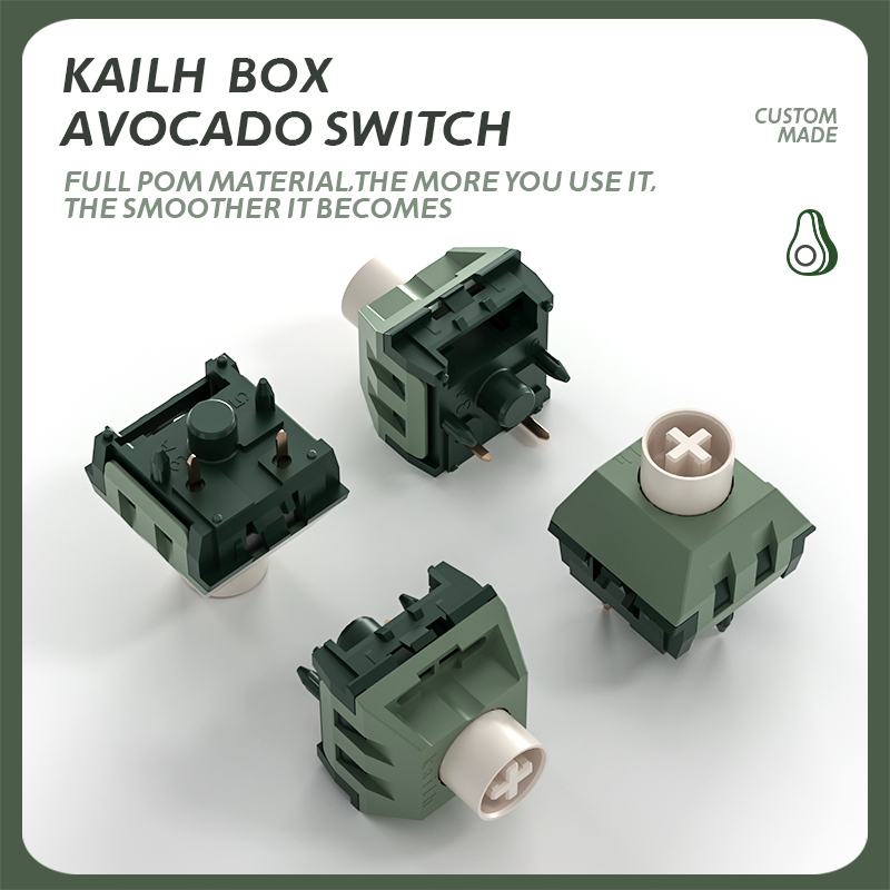 Kailh BOX Avocado Pro Switch 5Pins Linear Full POM Custom Mechanical Keyboard Game Switchs DIY Kit Factory Lubrated