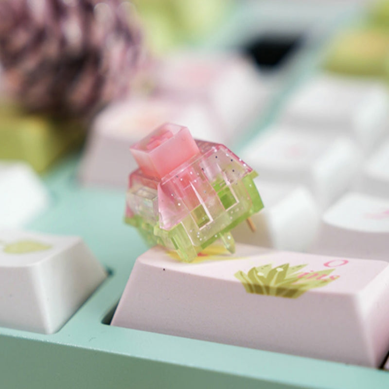 Kailh Mechanical Keyboard Switch BOX Peach Blossom and Jasmine Switch Linear Luminous Pink Green Light Weight Spring