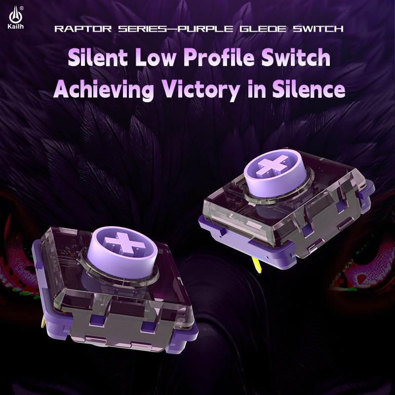 Kailh Purple Iris Linear Fast Actuation Silent Switches Raptor Series Compatible with HITBOX Low Profile Keyboards