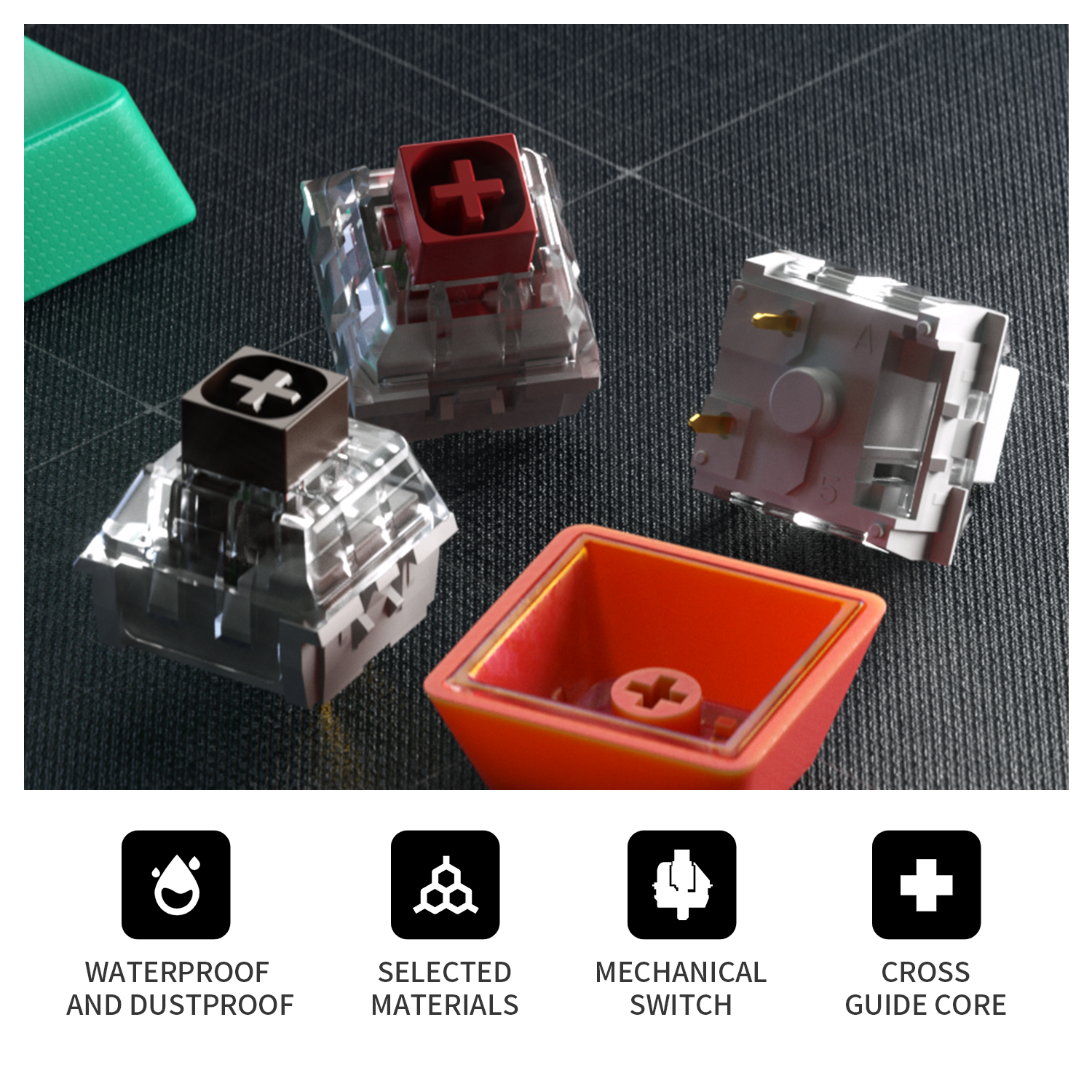 Kailh Box Keyboard Switch Clicky Linear Tactile RGB SMD Switch For DIY Mechanical Keyboard MX Switches