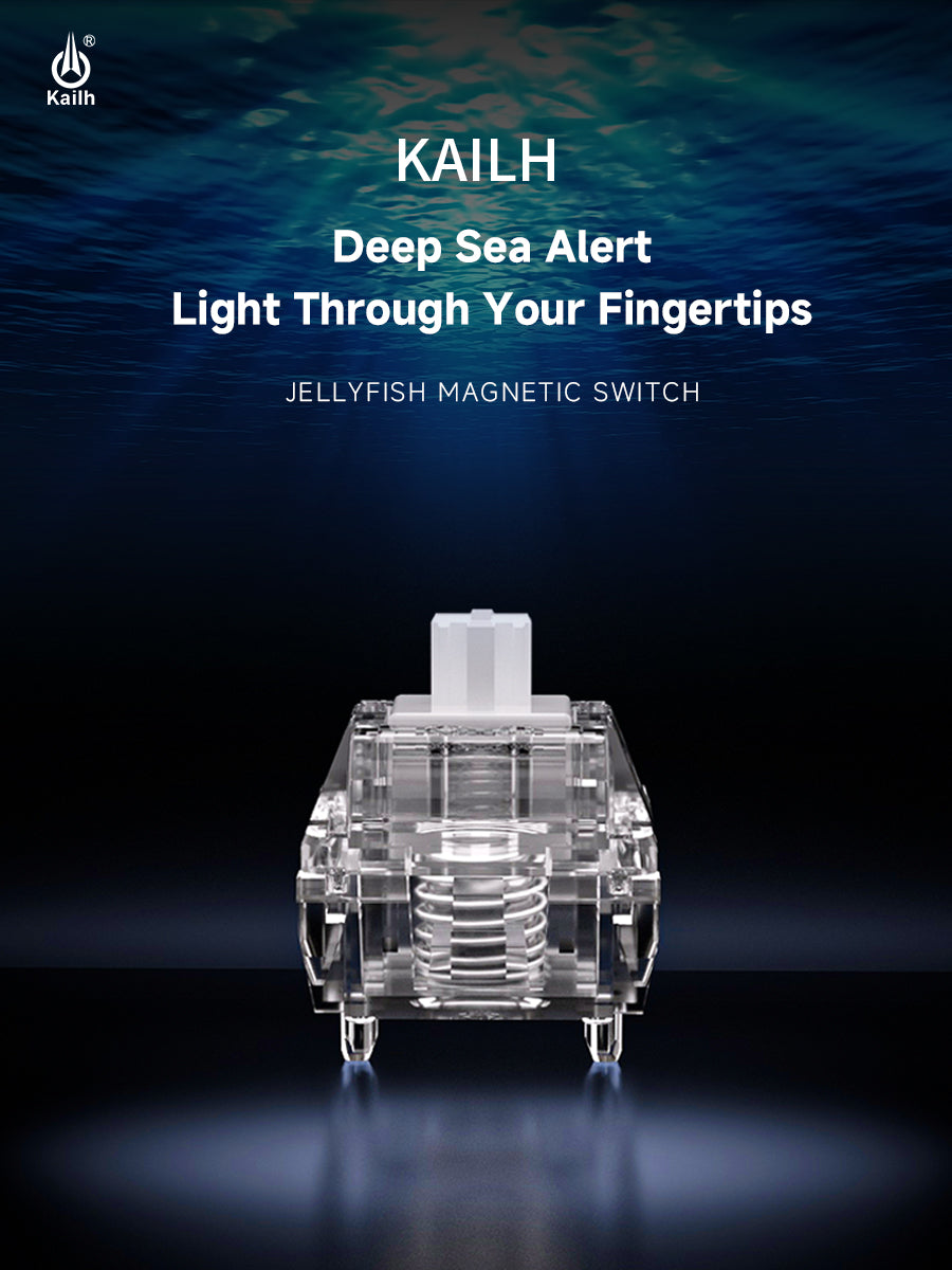 KAILH Jellyfish Magnetic Switch – Deep Sea Alert Series | Full‑Transparent, POK Stem, 100M Clicks, 0.01mm Precision & Blade‑Rail Smoothness
