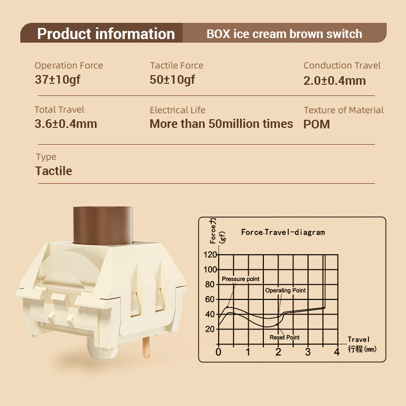 KAILH box ice cream brown switch advanced tactile switches