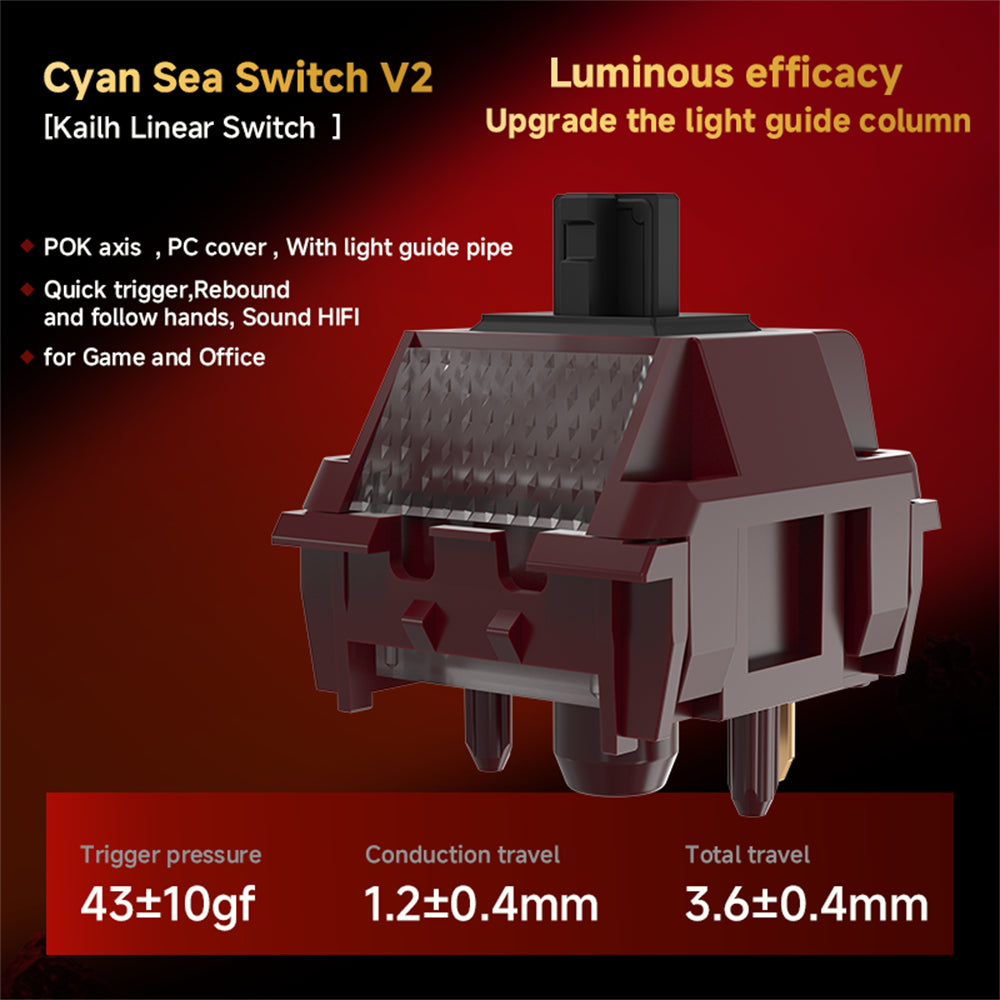 Kailh Cran Sea Keyboard Switch V2 EWEADN Customized MX Linear Quick Trigger 42g Lightweight Mechanical Keyboard Switch