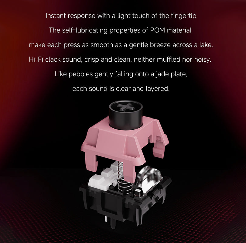 Kailh MIX-5 Pink Switch Linear Switch Hi-Fi Clack Sound BOX Structure Dustproof for Gaming and Typing