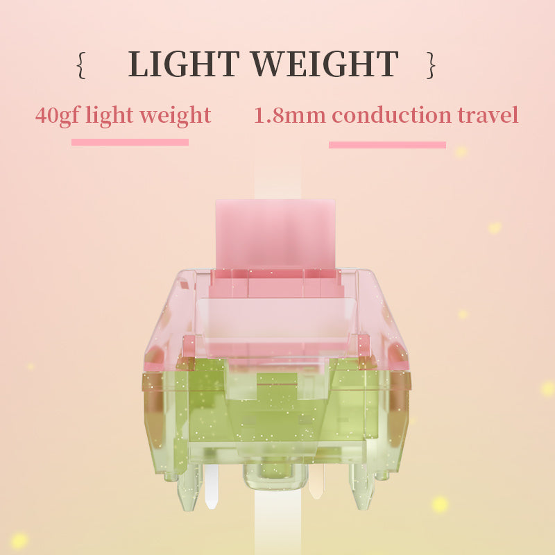 Kailh Mechanical Keyboard Switch BOX Peach Blossom and Jasmine Switch Linear Luminous Pink Green Light Weight Spring