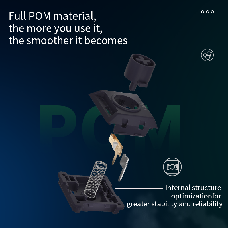 Kailh*Lofree Customized Full POM Shadow Series Low Profile Keyboard Switch Smooth Mechanical Keyboard Switch Hot Swap