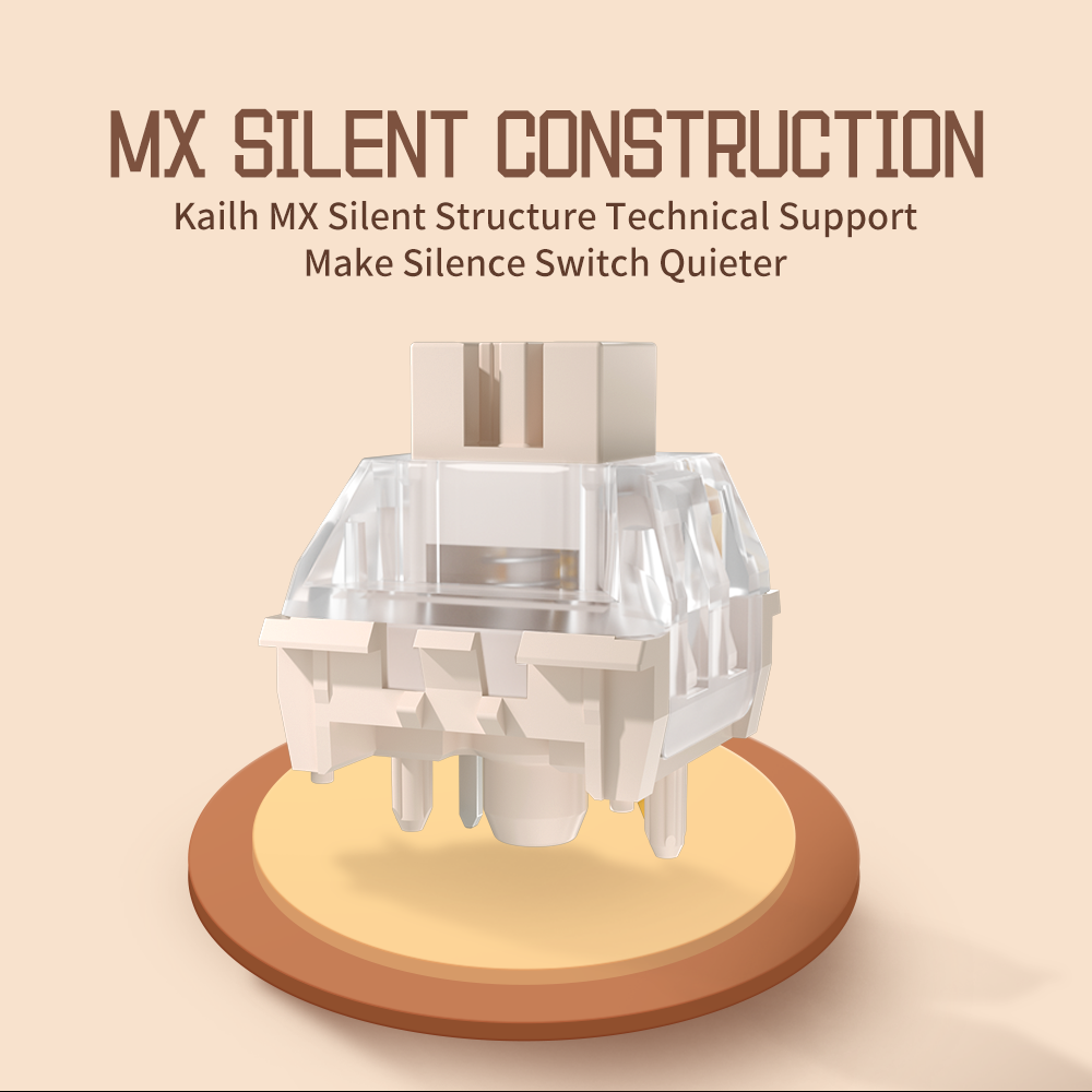 Kailh MX Light Mute Keyboard Switch Silent Mechanical MX Switch Linear Handfeel 5Pins DIY