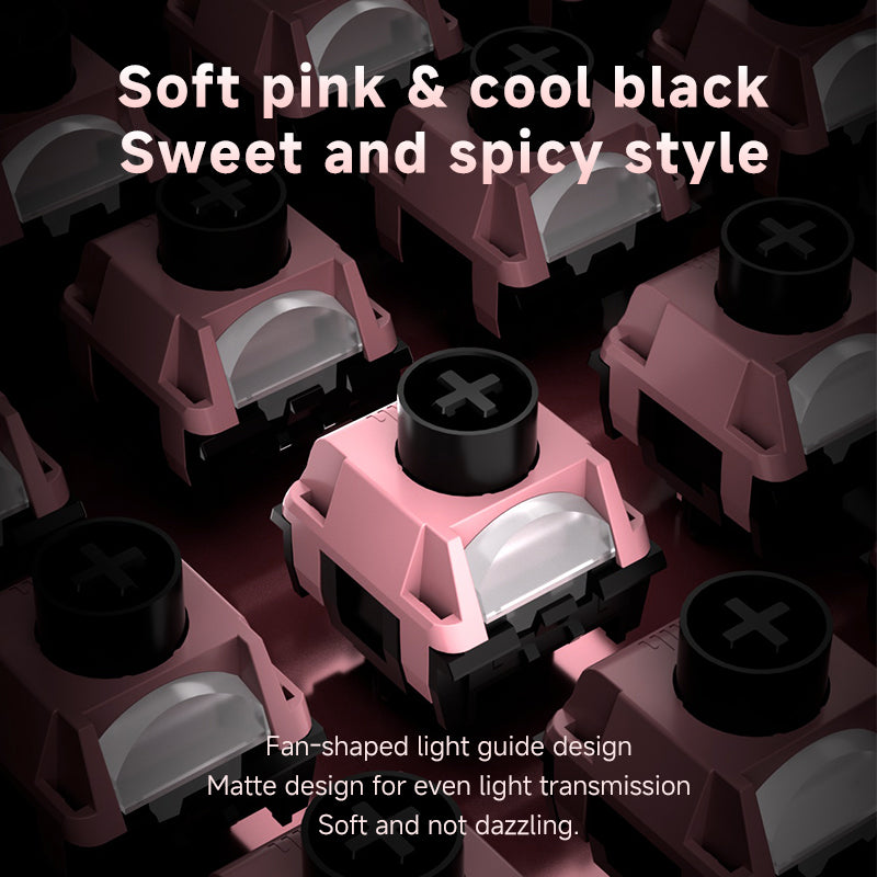 Kailh MIX-5 Pink Switch Linear Switch Hi-Fi Clack Sound BOX Structure Dustproof for Gaming and Typing