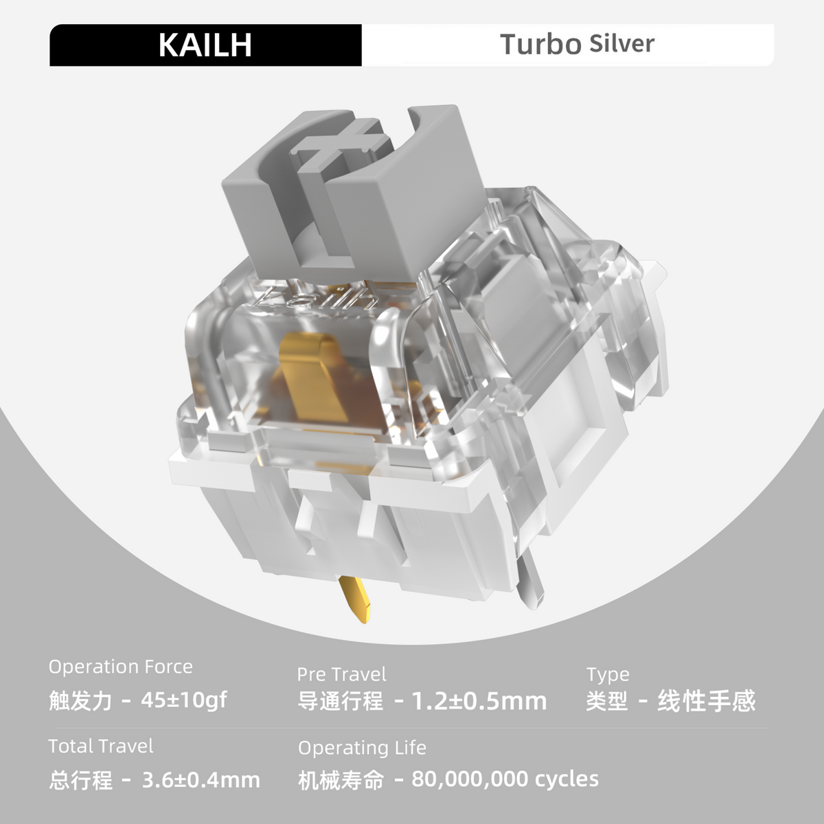 Kailh Turbo MX Keyboard Switch DIY Mechanical Switches Speed Linear Ta
