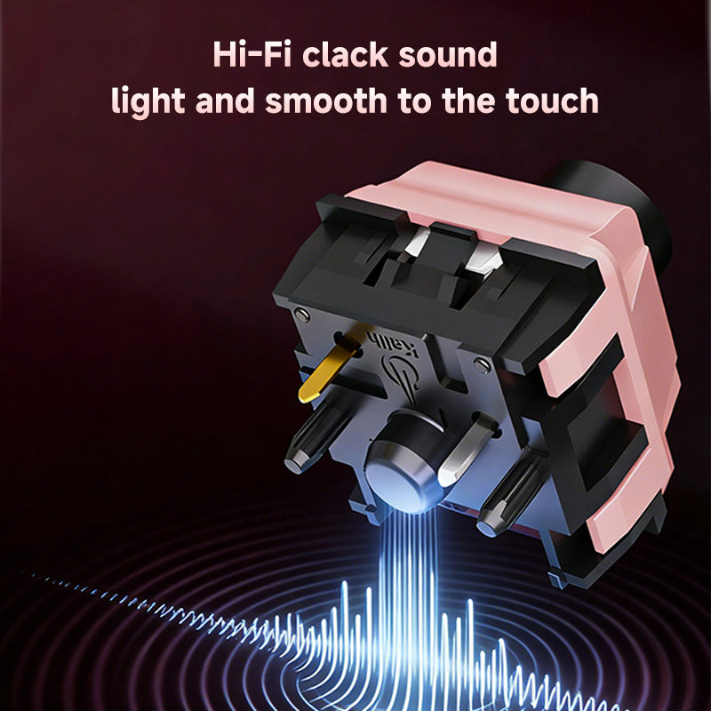 Kailh MIX-5 Pink Switch Linear Switch Hi-Fi Clack Sound BOX Structure Dustproof for Gaming and Typing