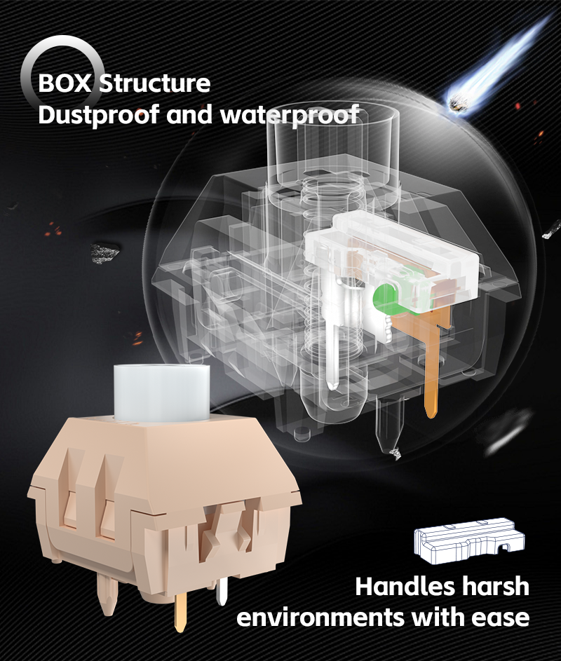 KAILH Crackle Ice BOX Switch - Clicky Tactile Feedback for Ultimate Gaming & Typing Experience