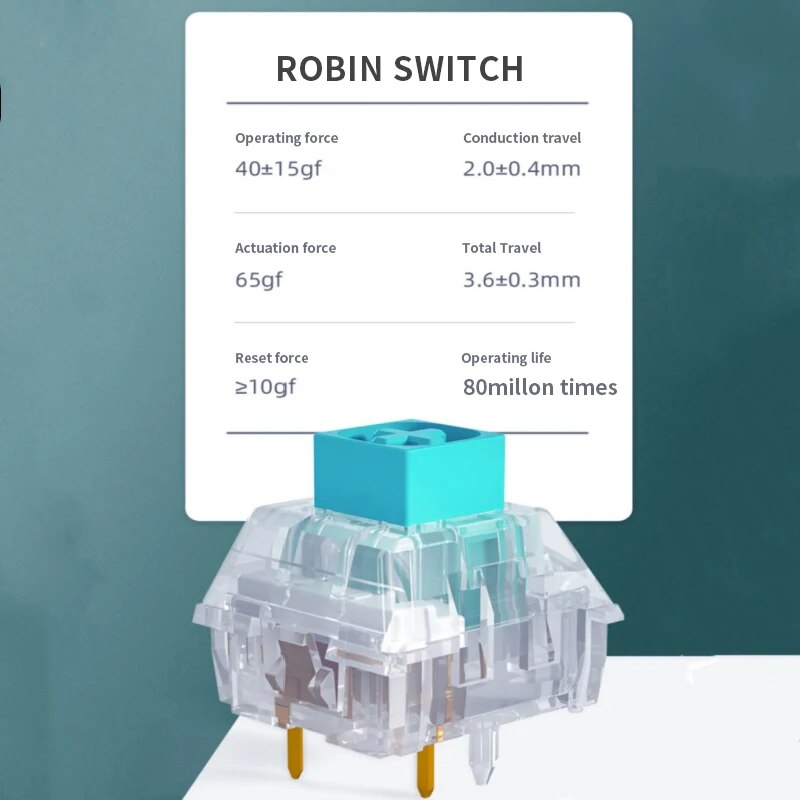 Kailh Robin Box Switch HP Advance Tactile Feel Game Mechanical Keyboard Switches 5Pins DIY RGB/SMD