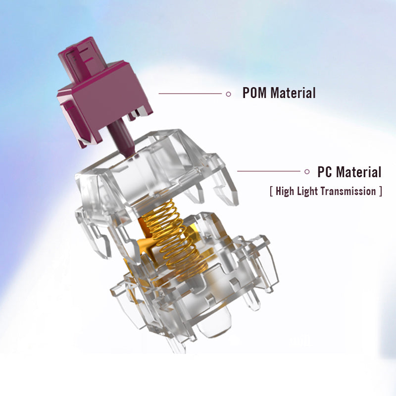 Kailh Crystal Burgundy Pro commutateur linéaire pour claviers mécaniques MX Switch DIY 