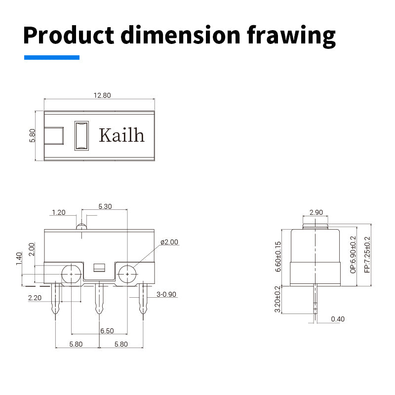 Kailh Mini Micro Switch 3pins Mini Switch 10-30 Million Times for Choose