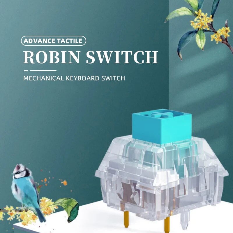 Kailh Robin Box Switch HP Advance Tactile Feel Game Mechanical Keyboard Switches 5Pins DIY RGB/SMD